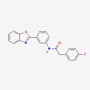 molecular formula C21H15FN2O2 B2681434 N-[3-(1,3-benzoxazol-2-yl)phenyl]-2-(4-fluorophenyl)acetamide CAS No. 922646-74-0