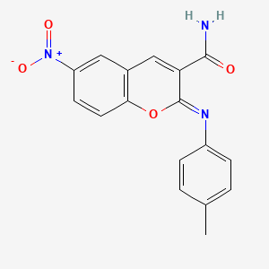 2-(4-Methylphenyl)imino-6-nitrochromene-3-carboxamide