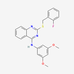 molecular formula C23H20FN3O2S B2681481 N-(3,5-dimethoxyphenyl)-2-{[(2-fluorophenyl)methyl]sulfanyl}quinazolin-4-amine CAS No. 688356-24-3