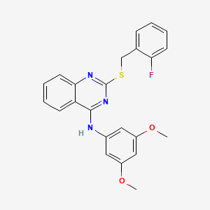 N-(3,5-dimethoxyphenyl)-2-[(2-fluorophenyl)methylsulfanyl]quinazolin-4-amine