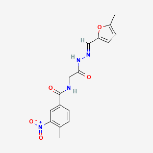 (E)-4-methyl-N-(2-(2-((5-methylfuran-2-yl)methylene)hydrazinyl)-2-oxoethyl)-3-nitrobenzamide