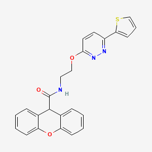 molecular formula C24H19N3O3S B2681486 N-(2-((6-(thiophen-2-yl)pyridazin-3-yl)oxy)ethyl)-9H-xanthene-9-carboxamide CAS No. 920170-63-4