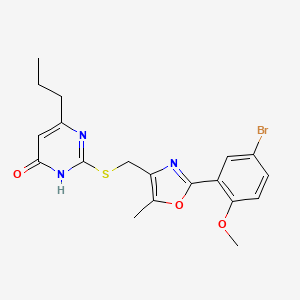 2-(((2-(5-Bromo-2-methoxyphenyl)-5-methyloxazol-4-yl)methyl)thio)-6-propylpyrimidin-4-ol