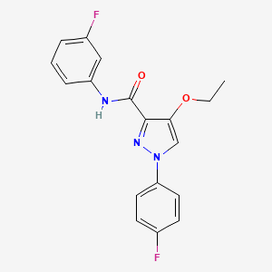 molecular formula C18H15F2N3O2 B2681513 4-ethoxy-N-(3-fluorophenyl)-1-(4-fluorophenyl)-1H-pyrazole-3-carboxamide CAS No. 1210416-07-1