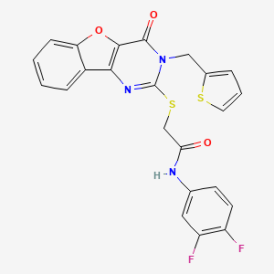 N-(3,4-difluorophenyl)-2-{[4-oxo-3-(thiophen-2-ylmethyl)-3,4-dihydro[1]benzofuro[3,2-d]pyrimidin-2-yl]sulfanyl}acetamide