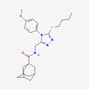 molecular formula C25H34N4O2S B2681521 N-{[5-(butylsulfanyl)-4-(4-methoxyphenyl)-4H-1,2,4-triazol-3-yl]methyl}adamantane-1-carboxamide CAS No. 477299-66-4