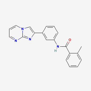 molecular formula C20H16N4O B2681526 N-(3-(imidazo[1,2-a]pyrimidin-2-yl)phenyl)-2-methylbenzamide CAS No. 847387-51-3