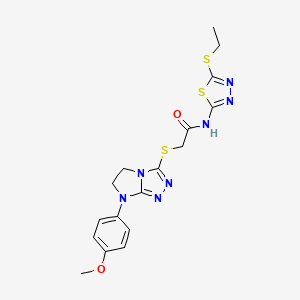 N-(5-(ethylthio)-1,3,4-thiadiazol-2-yl)-2-((7-(4-methoxyphenyl)-6,7-dihydro-5H-imidazo[2,1-c][1,2,4]triazol-3-yl)thio)acetamide