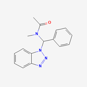 molecular formula C16H16N4O B2681528 N-[1H-1,2,3-Benzotriazol-1-yl(phenyl)methyl]-N-methylacetamide CAS No. 147227-64-3