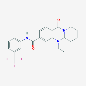 5-ethyl-11-oxo-N-[3-(trifluoromethyl)phenyl]-5,6,7,8,9,11-hexahydro-5aH-pyrido[2,1-b]quinazoline-3-carboxamide