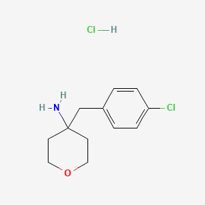 4-[(4-Chlorophenyl)methyl]oxan-4-amine hydrochloride