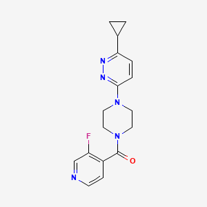 molecular formula C17H18FN5O B2681554 (4-(6-Cyclopropylpyridazin-3-yl)piperazin-1-yl)(3-fluoropyridin-4-yl)methanone CAS No. 2034427-57-9