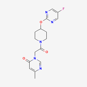 3-[2-[4-(5-Fluoropyrimidin-2-yl)oxypiperidin-1-yl]-2-oxoethyl]-6-methylpyrimidin-4-one