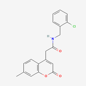 molecular formula C19H16ClNO3 B2681563 N-(2-氯苄基)-2-(7-甲基-2-氧代-2H-香豆素-4-基)乙酰胺 CAS No. 919758-63-7