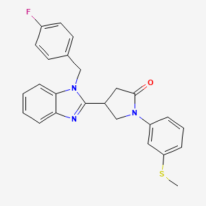 molecular formula C25H22FN3OS B2681565 4-(1-(4-氟苄基)-1H-苯并[d]咪唑-2-基)-1-(3-(甲硫基)苯基)吡咯烷-2-酮 CAS No. 847397-76-6