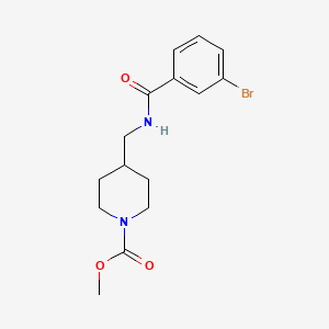 molecular formula C15H19BrN2O3 B2681569 Methyl 4-((3-bromobenzamido)methyl)piperidine-1-carboxylate CAS No. 1234997-11-5