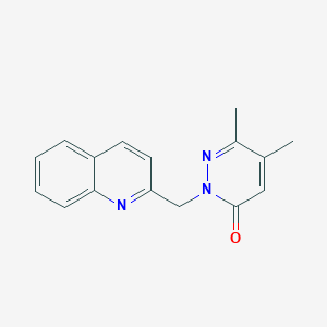 molecular formula C16H15N3O B2681576 5,6-二甲基-2-[(喹啉-2-基)甲基]-2,3-二氢吡啶-3-酮 CAS No. 2200852-73-7