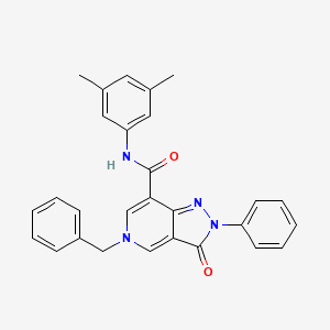 molecular formula C28H24N4O2 B2681578 5-benzyl-N-(3,5-dimethylphenyl)-3-oxo-2-phenyl-3,5-dihydro-2H-pyrazolo[4,3-c]pyridine-7-carboxamide CAS No. 921516-12-3