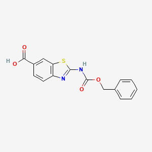 molecular formula C16H12N2O4S B2681589 2-(Phenylmethoxycarbonylamino)-1,3-benzothiazole-6-carboxylic acid CAS No. 2274342-41-3