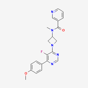 molecular formula C21H20FN5O2 B2681596 N-{1-[5-fluoro-6-(4-methoxyphenyl)pyrimidin-4-yl]azetidin-3-yl}-N-methylpyridine-3-carboxamide CAS No. 2380194-66-9