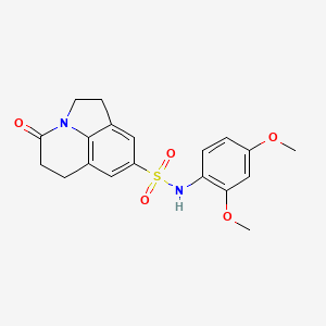 molecular formula C19H20N2O5S B2681610 N-(2,4-dimethoxyphenyl)-11-oxo-1-azatricyclo[6.3.1.0^{4,12}]dodeca-4(12),5,7-triene-6-sulfonamide CAS No. 898436-10-7