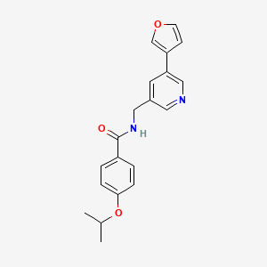 molecular formula C20H20N2O3 B2681627 N-((5-(furan-3-yl)pyridin-3-yl)methyl)-4-isopropoxybenzamide CAS No. 2034497-67-9