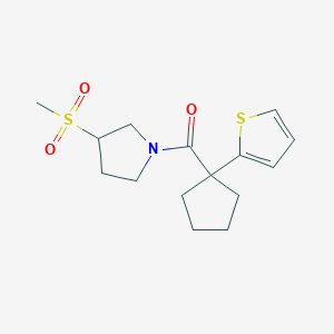 (3-(Methylsulfonyl)pyrrolidin-1-yl)(1-(thiophen-2-yl)cyclopentyl)methanone