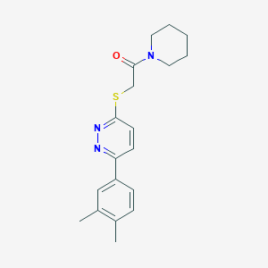 molecular formula C19H23N3OS B2681654 2-{[6-(3,4-dimethylphenyl)pyridazin-3-yl]sulfanyl}-1-(piperidin-1-yl)ethan-1-one CAS No. 941883-89-2