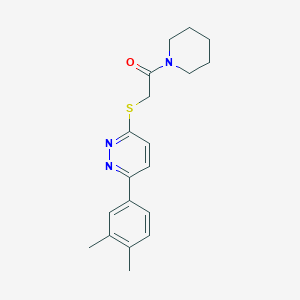 molecular formula C19H23N3OS B2681654 2-[6-(3,4-二甲基苯基)吡啶并[3,4-d]嘧啶-3-基]硫代基-1-哌啶-1-基乙酮 CAS No. 941883-89-2