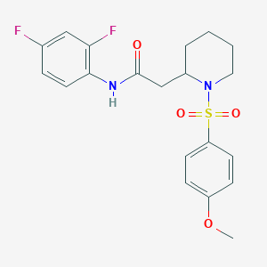 molecular formula C20H22F2N2O4S B2681664 N-(2,4-difluorophenyl)-2-(1-((4-methoxyphenyl)sulfonyl)piperidin-2-yl)acetamide CAS No. 941991-09-9