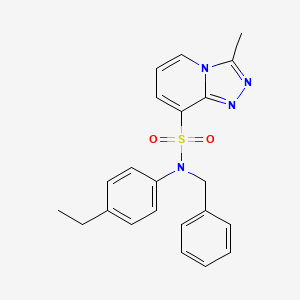 molecular formula C22H22N4O2S B2681665 N-benzyl-N-(4-ethylphenyl)-3-methyl-[1,2,4]triazolo[4,3-a]pyridine-8-sulfonamide CAS No. 1251547-19-9