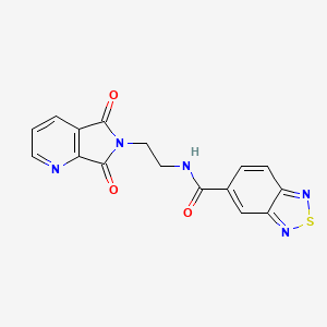 molecular formula C16H11N5O3S B2681673 N-(2-(5,7-dioxo-5H-pyrrolo[3,4-b]pyridin-6(7H)-yl)ethyl)benzo[c][1,2,5]thiadiazole-5-carboxamide CAS No. 2034337-18-1