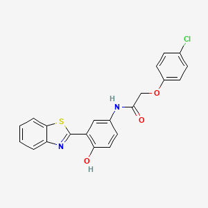 molecular formula C21H15ClN2O3S B2681719 N-[3-(1,3-benzothiazol-2-yl)-4-hydroxyphenyl]-2-(4-chlorophenoxy)acetamide CAS No. 392248-44-1