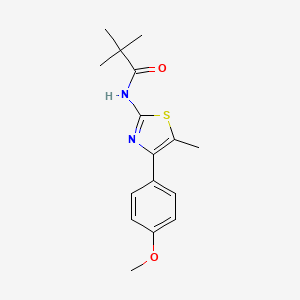 molecular formula C16H20N2O2S B2681722 N-[4-(4-methoxyphenyl)-5-methyl-1,3-thiazol-2-yl]-2,2-dimethylpropanamide CAS No. 536734-14-2