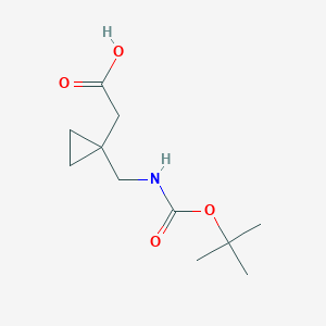 molecular formula C11H19NO4 B2681769 2-[1-({[(Tert-butoxy)carbonyl]amino}methyl)cyclopropyl]acetic acid CAS No. 1784351-60-5