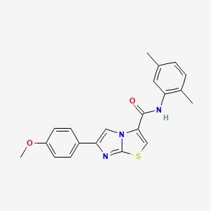 molecular formula C21H19N3O2S B2681772 N-(2,5-dimethylphenyl)-6-(4-methoxyphenyl)imidazo[2,1-b][1,3]thiazole-3-carboxamide CAS No. 1021218-36-9