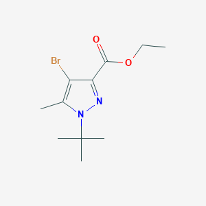 molecular formula C11H17BrN2O2 B2681789 Ethyl 4-bromo-1-tert-butyl-5-methyl-1H-pyrazole-3-carboxylate CAS No. 2391987-03-2
