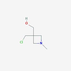 molecular formula C6H12ClNO B2681794 [3-(Chloromethyl)-1-methylazetidin-3-yl]methanol CAS No. 2241139-52-4