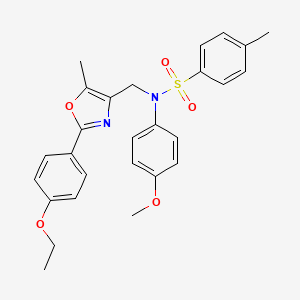 molecular formula C27H28N2O5S B2681800 N-{[2-(4-ethoxyphenyl)-5-methyl-1,3-oxazol-4-yl]methyl}-N-(4-methoxyphenyl)-4-methylbenzene-1-sulfonamide CAS No. 1251614-25-1