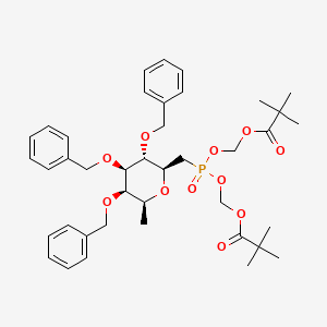 [({[(2,2-dimethylpropanoyl)oxy]methoxy}({[(2S,3S,4R,5R,6S)-3,4,5-tris(benzyloxy)-6-methyloxan-2-yl]methyl})phosphoryl)oxy]methyl 2,2-dimethylpropanoate