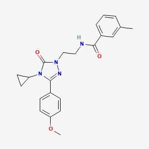 molecular formula C22H24N4O3 B2681805 N-{2-[4-cyclopropyl-3-(4-methoxyphenyl)-5-oxo-4,5-dihydro-1H-1,2,4-triazol-1-yl]ethyl}-3-methylbenzamide CAS No. 2320899-63-4