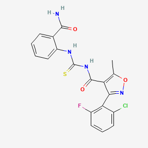 N-((2-carbamoylphenyl)carbamothioyl)-3-(2-chloro-6-fluorophenyl)-5-methylisoxazole-4-carboxamide