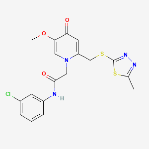 N-(3-chlorophenyl)-2-(5-methoxy-2-(((5-methyl-1,3,4-thiadiazol-2-yl)thio)methyl)-4-oxopyridin-1(4H)-yl)acetamide