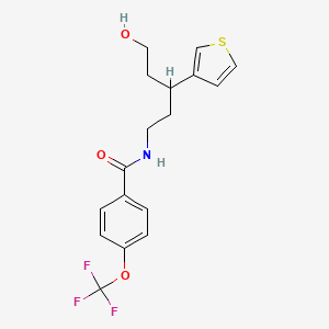 molecular formula C17H18F3NO3S B2681842 N-(5-hydroxy-3-(thiophen-3-yl)pentyl)-4-(trifluoromethoxy)benzamide CAS No. 2034302-76-4
