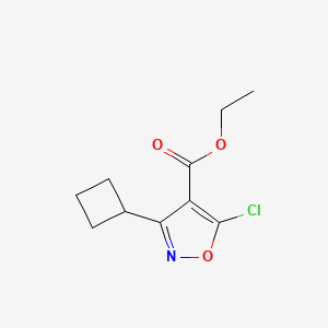 molecular formula C10H12ClNO3 B2681902 Ethyl 5-chloro-3-cyclobutyl-1,2-oxazole-4-carboxylate CAS No. 2106467-58-5