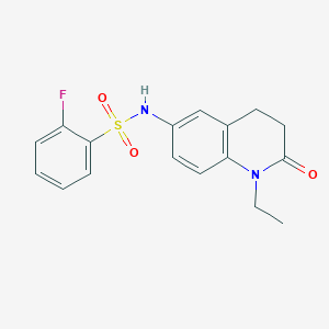 molecular formula C17H17FN2O3S B2681930 N-(1-ethyl-2-oxo-1,2,3,4-tetrahydroquinolin-6-yl)-2-fluorobenzene-1-sulfonamide CAS No. 922026-16-2