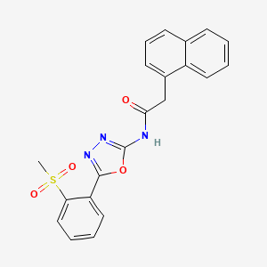 molecular formula C21H17N3O4S B2681944 N-[5-(2-methanesulfonylphenyl)-1,3,4-oxadiazol-2-yl]-2-(naphthalen-1-yl)acetamide CAS No. 886924-76-1