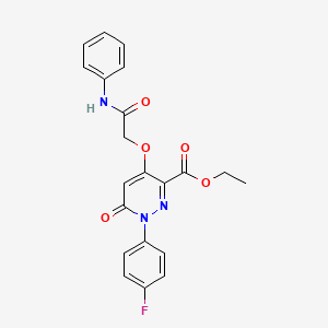 molecular formula C21H18FN3O5 B2681958 ethyl 1-(4-fluorophenyl)-6-oxo-4-[(phenylcarbamoyl)methoxy]-1,6-dihydropyridazine-3-carboxylate CAS No. 899729-16-9