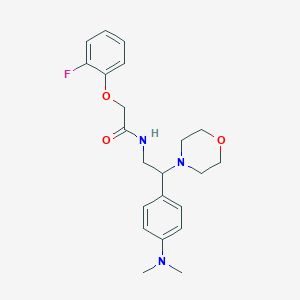 molecular formula C22H28FN3O3 B2681980 N-{2-[4-(dimethylamino)phenyl]-2-(morpholin-4-yl)ethyl}-2-(2-fluorophenoxy)acetamide CAS No. 1005305-26-9