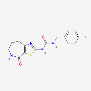 molecular formula C15H15FN4O2S B2681990 1-(4-fluorobenzyl)-3-(4-oxo-5,6,7,8-tetrahydro-4H-thiazolo[5,4-c]azepin-2-yl)urea CAS No. 1798045-83-6